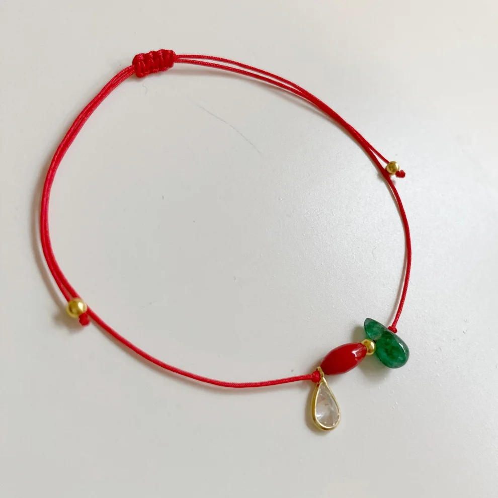 The Pheia - Jade - Coral Drop Bracelet