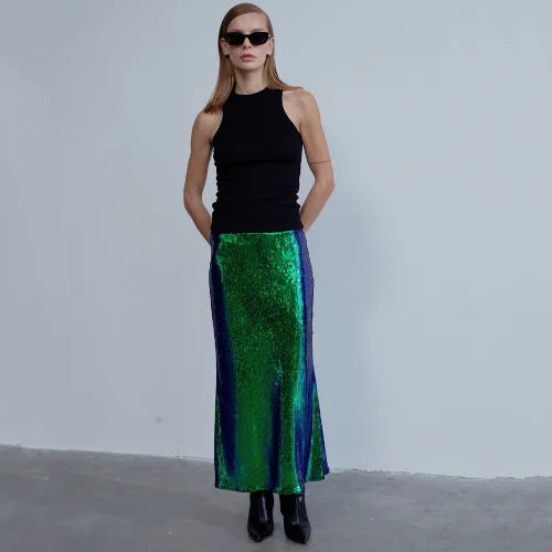 Nazlı Ceren - Joelle Sequin Maxi Skirt