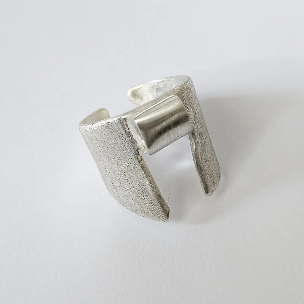 Pik Takı Tasarımı - Wide Adjustable Silver Ring