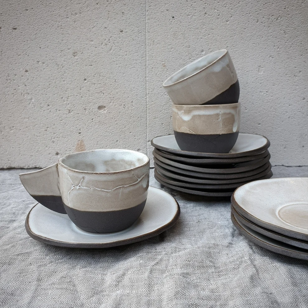 Alva Ceramics - Maiev - Kulplu Fincan - 01127