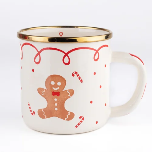 Emaylab - Christmas Gingerman Enamelware Mug