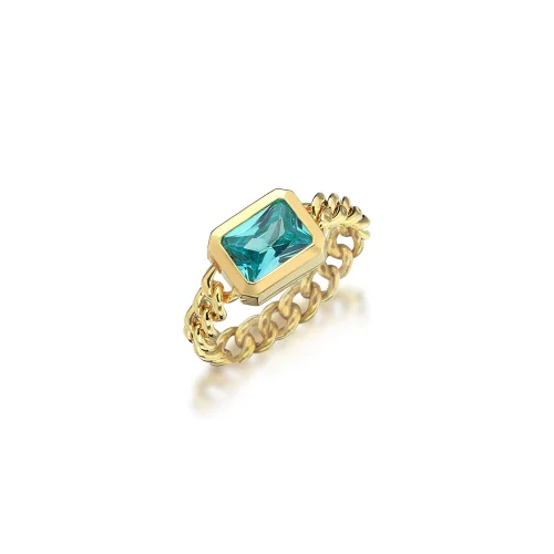 Jurome - Rectangle Ocean Chain Ring