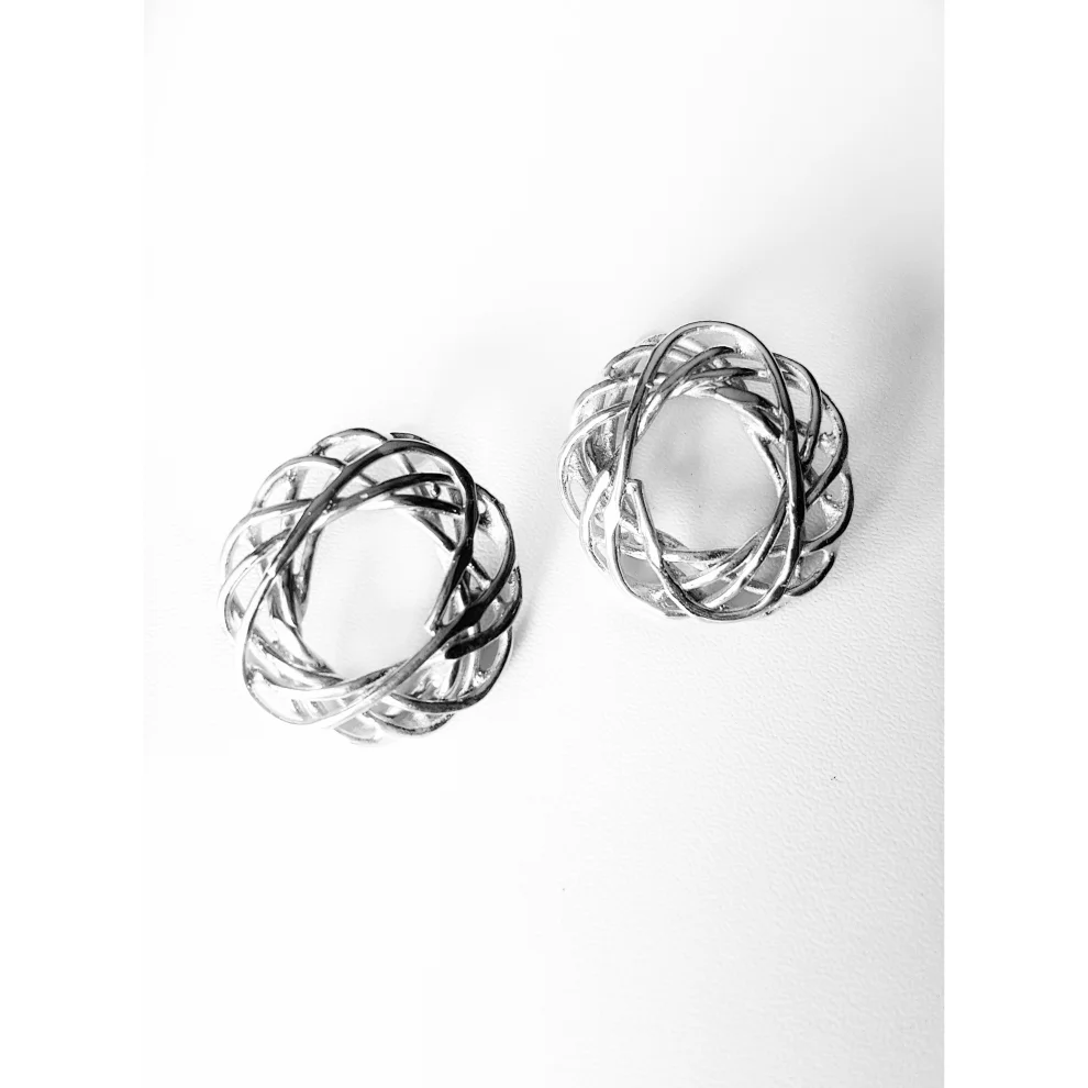 Pik Takı Tasarımı - Wire Wraped Silver Circle Earrings
