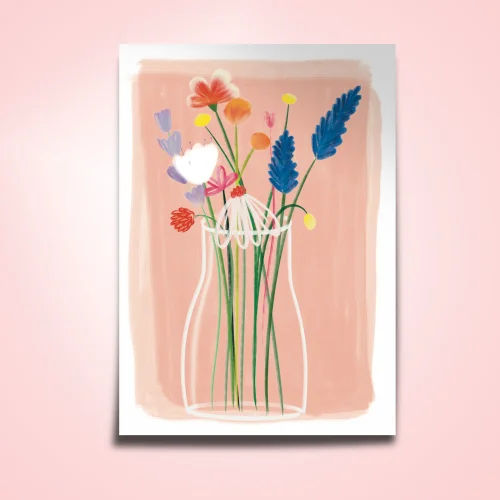 The Illustrationary - Vazoda Çiçekler Poster