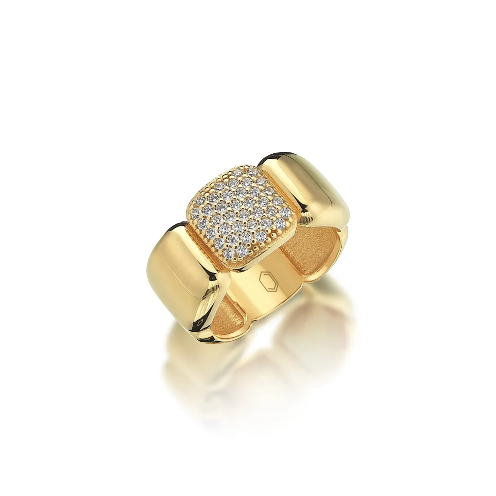 Jurome - Rounded Square Stone Ring