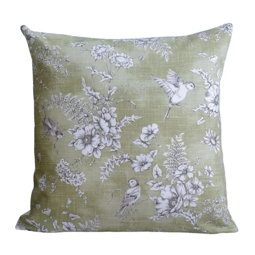 Miliva Home - Toile Bird And Flowers Throw Pillow Cover