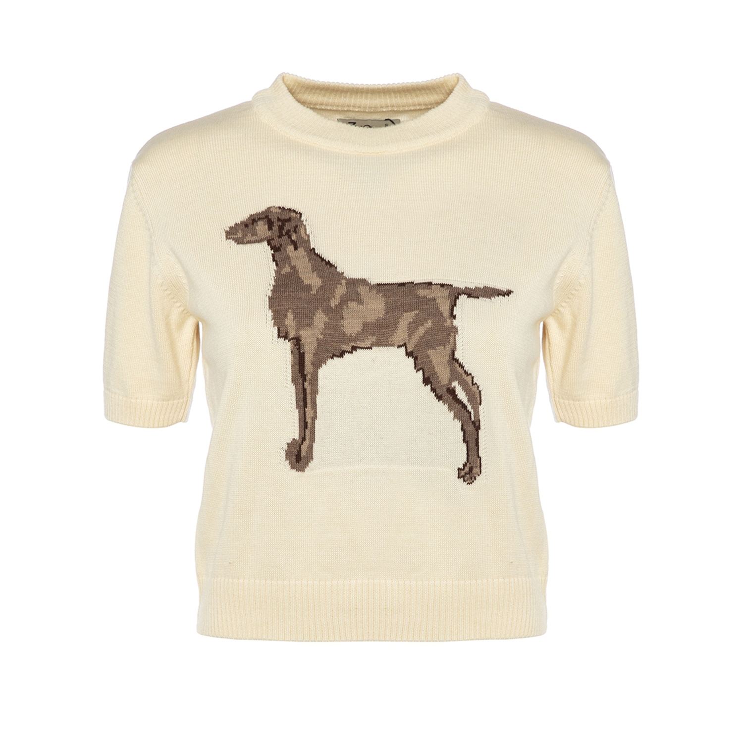 Dog Figured Short Sleeve Knitwear