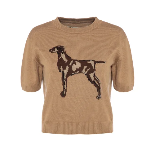 3x2 - Dog Figured Short Sleeve Knitwear