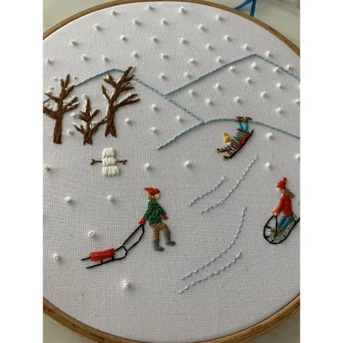 DEAR HOME - Snow Theme Embroidery Hoop Art