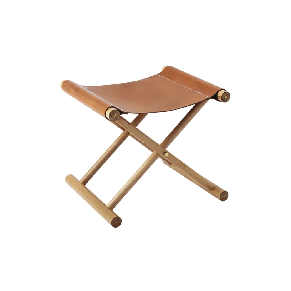 Sohomanje - Real Leather Wooden Stool