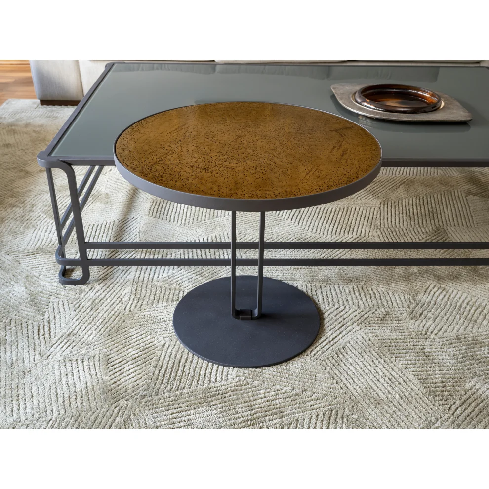Ekin Varon Design Studio - Handmade Patterned Lacquered Wood Side Table