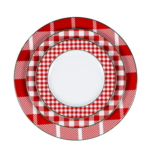 Mİ Su Deco - Plaid Patterned Plate - Il