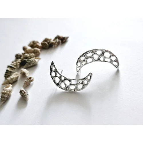 Pik Takı Tasarımı - Silver Moon Earrings