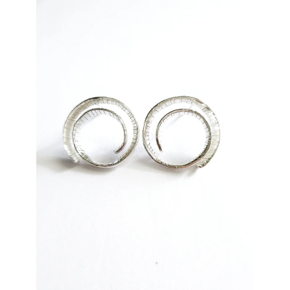 Pik Takı Tasarımı - Silver Spiral Earrings