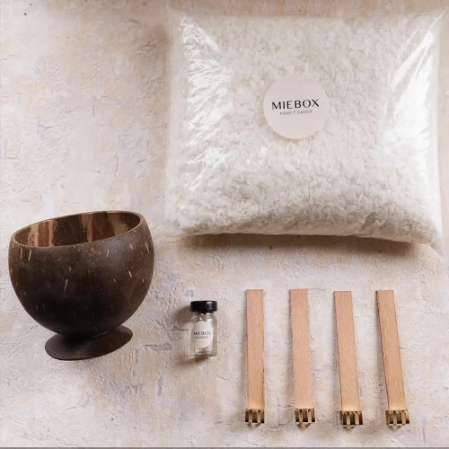 Miebox Rituals - Hindistan Cevizi Soya Mum Yap Kiti - Diy Soy Candle Set -organik Soya Mum Yapım Malzemeleri