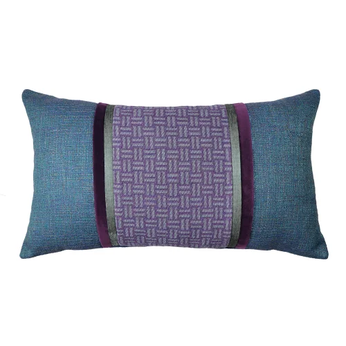 Boom Bastık - Geometric Patterned Banded Decorative Pillow 35x65 Cm