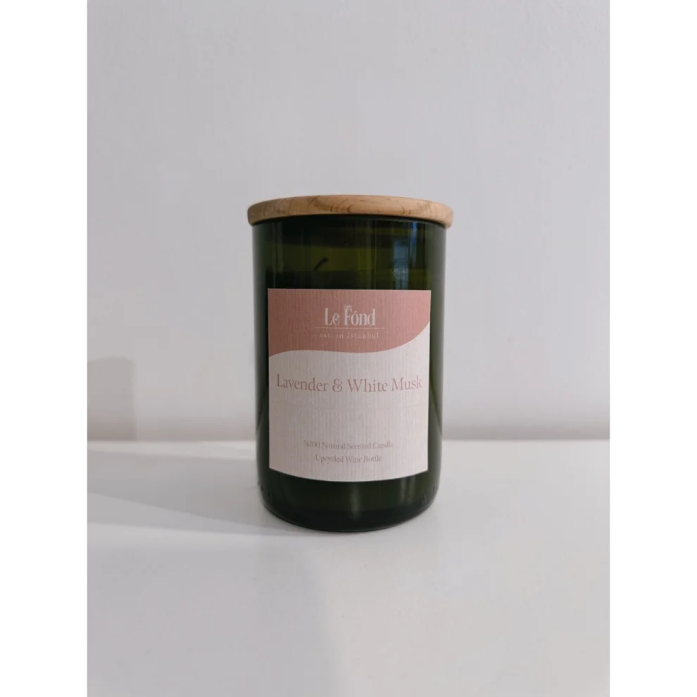 Studio Le Fond - Upcycled Bottle Candle - Lavender & White Musk