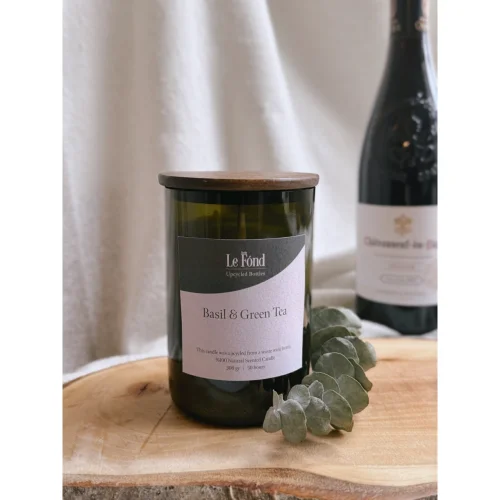 Studio Le Fond - Upcycled Bottles - Candle - Basil & Green Tea