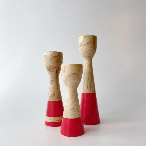 The Pot - Wooden Candlestick Trio