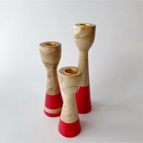 The Pot - Wooden Candlestick Trio