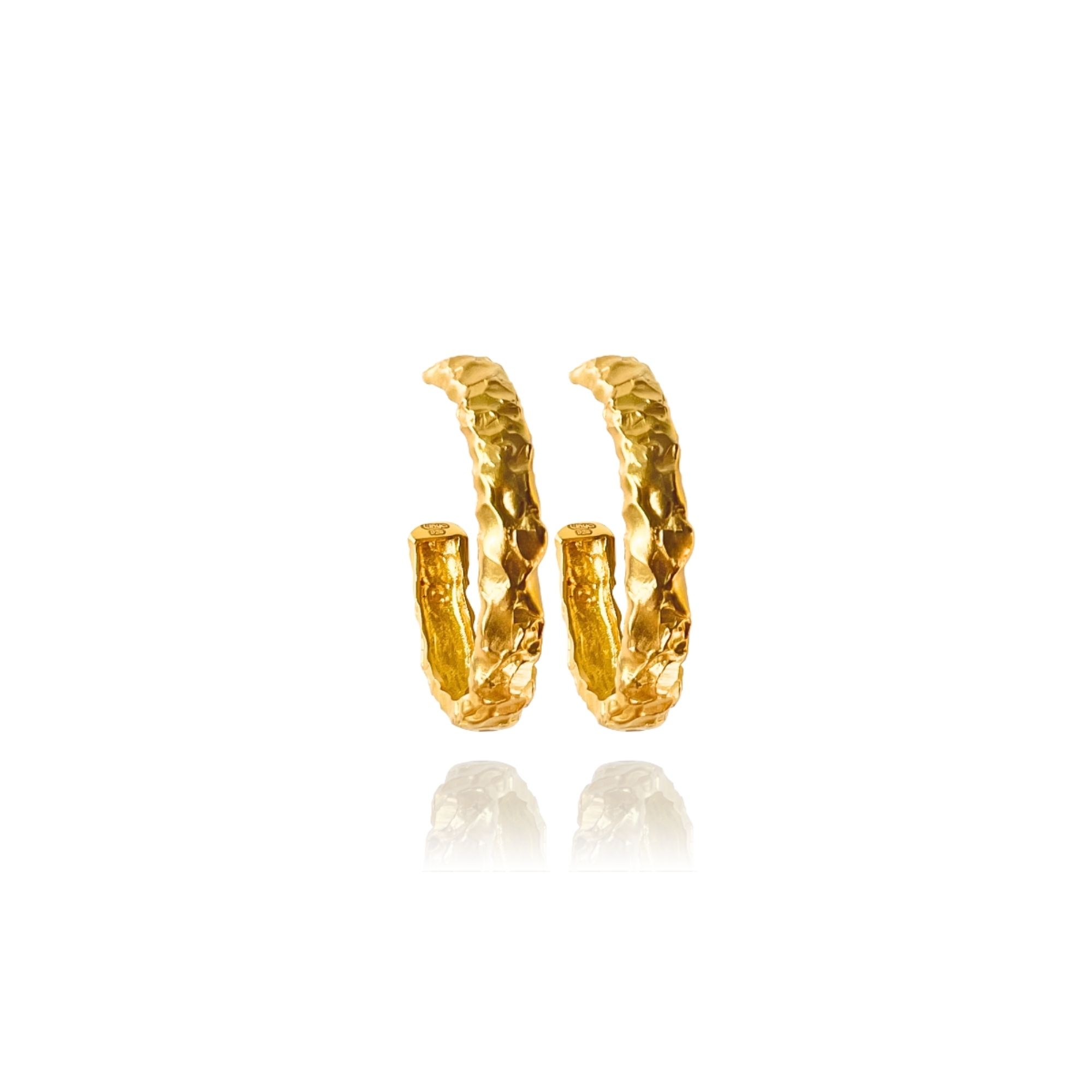 Rara Amorphous Half Oval Gold Earrings