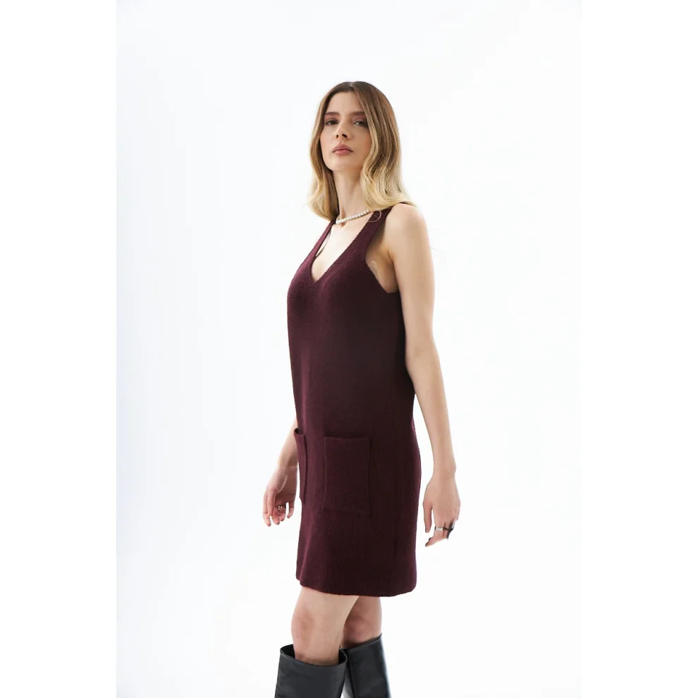 Evoq Nine - Askılı Oversize Triko Elbise