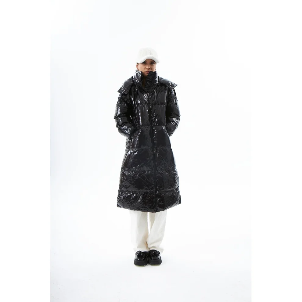 Evoq Nine - Hooded Maxi Puffer Jacket