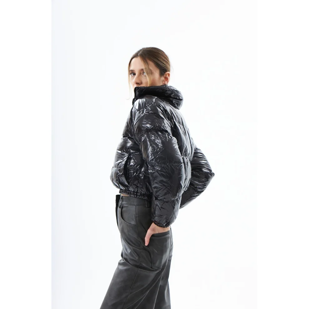 Patent leather bubble coats hotsell