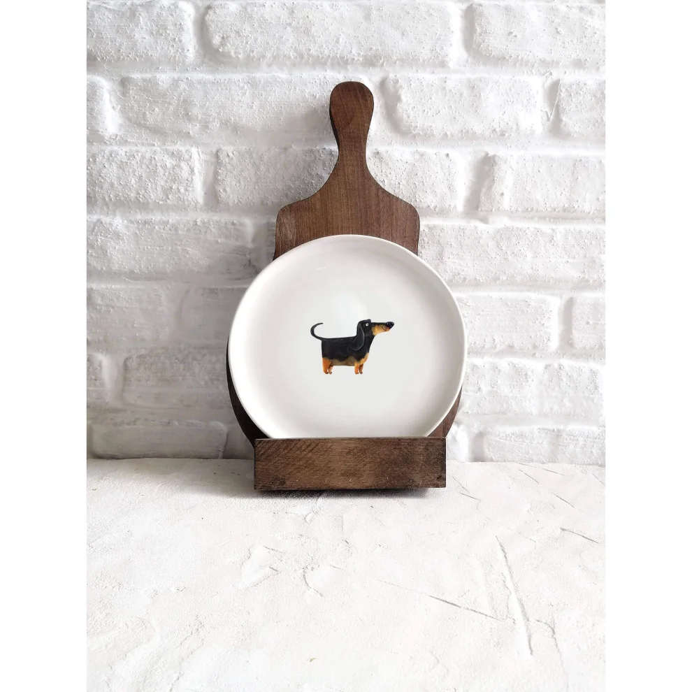 Fusska Handmade Ceramics - Minimal Köpek Hayvan Tabak