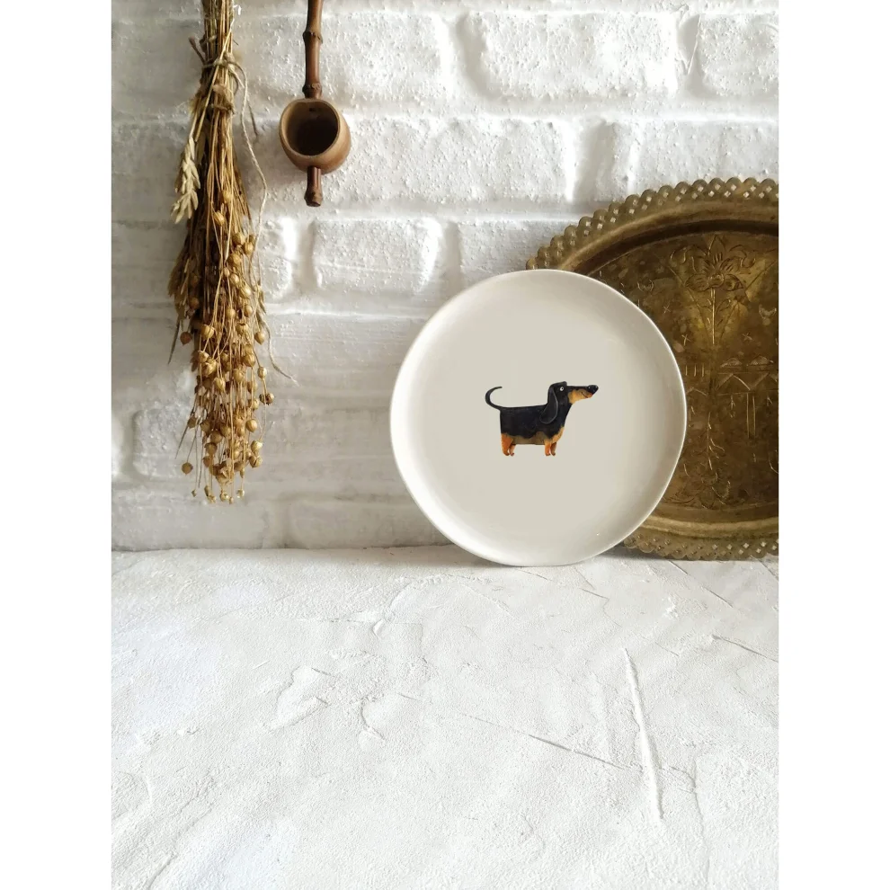 Fusska Handmade Ceramics - Minimal Köpek Hayvan Tabak