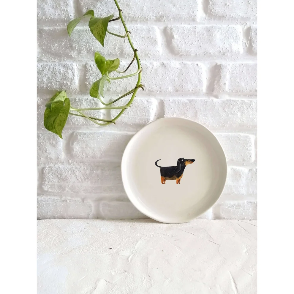 Fusska Handmade Ceramics - Minimal Köpek Hayvan Tabak