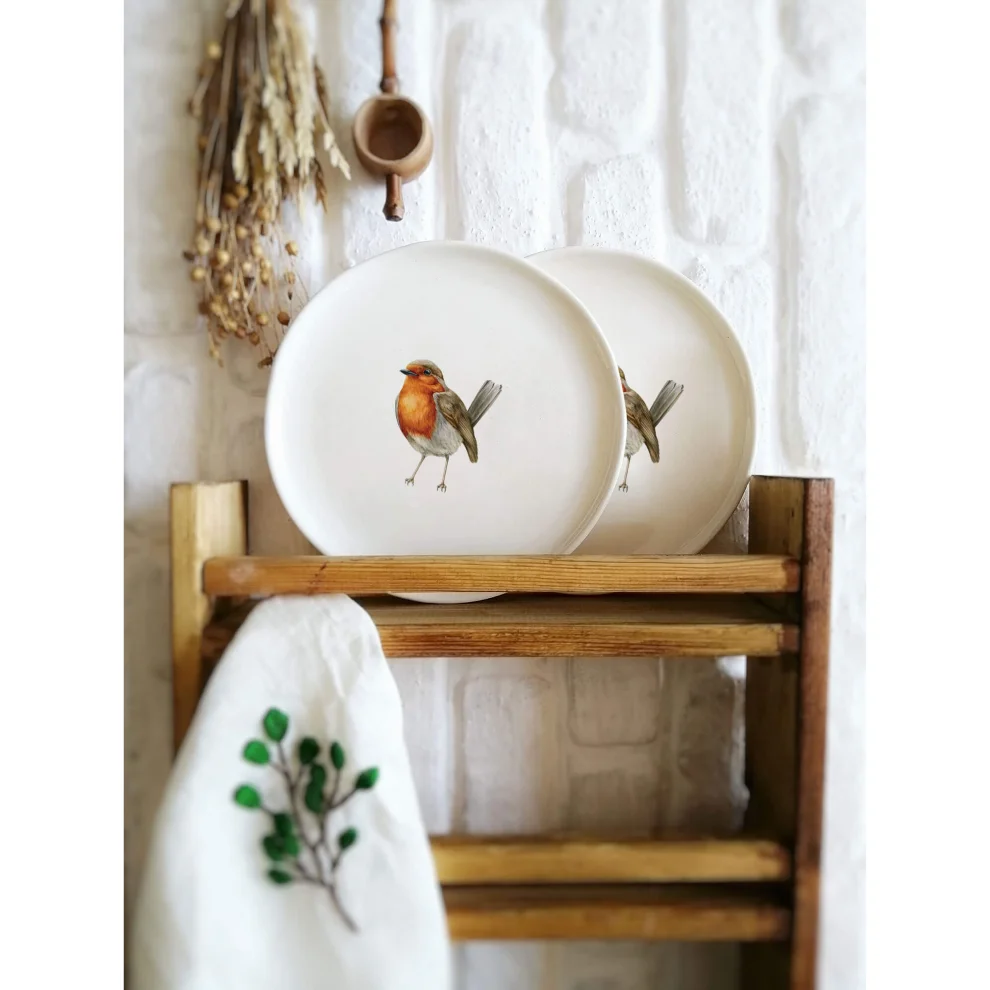 Fusska Handmade Ceramics - Minimal Kuş Hayvan Tabak