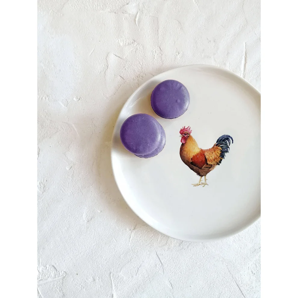 Fusska Handmade Ceramics - Minimal Rooster Animal Plate