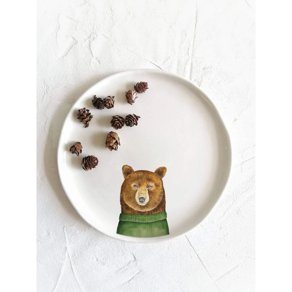 Fusska Handmade Ceramics - Minimal Bear Animal Plate
