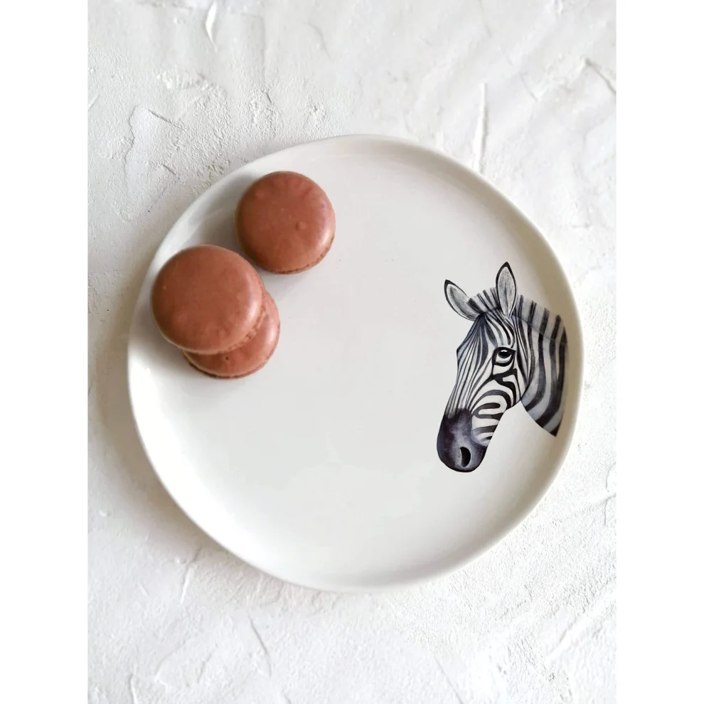 Fusska Handmade Ceramics - Minimal Zebra Animal Plate