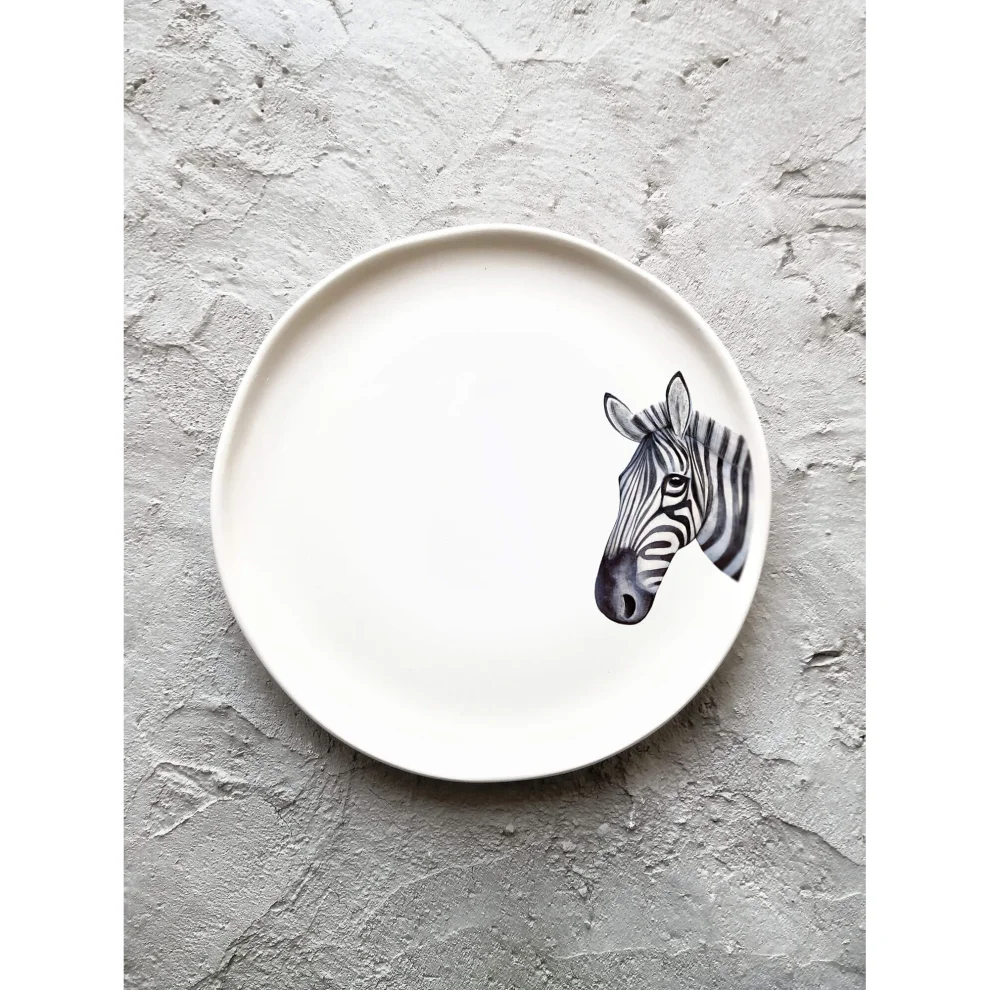 Fusska Handmade Ceramics - Minimal Zebra Animal Plate