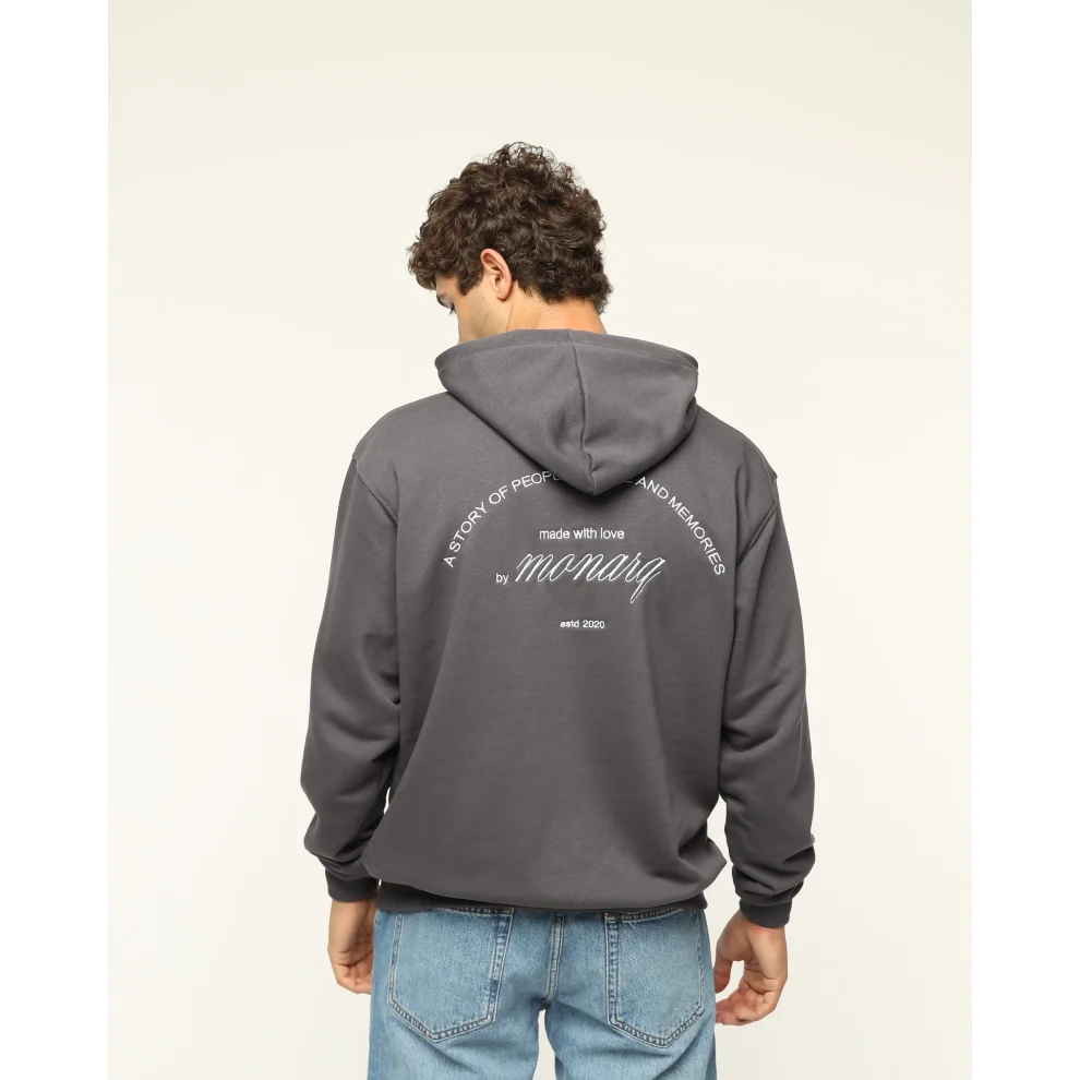 Monarq - Nakışlı Kapüşonlu Sweatshirt