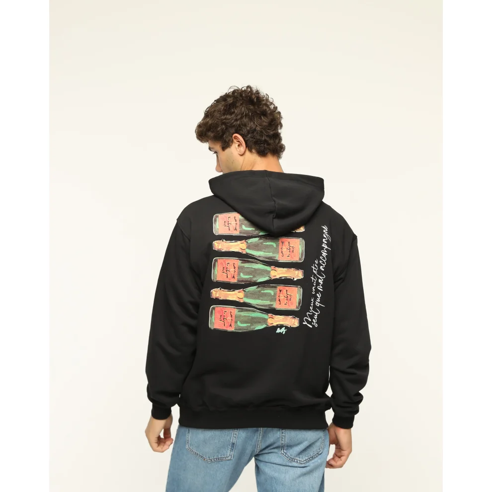 Monarq - Kabartma Baskılı Kapüşonlu Sweatshirt