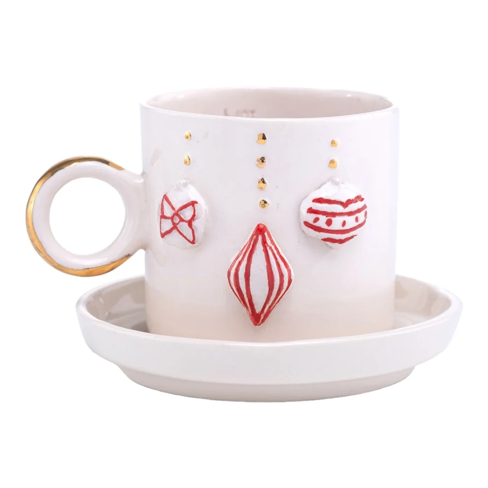 Mori Ceramic - Red Deco Turkish Coffee