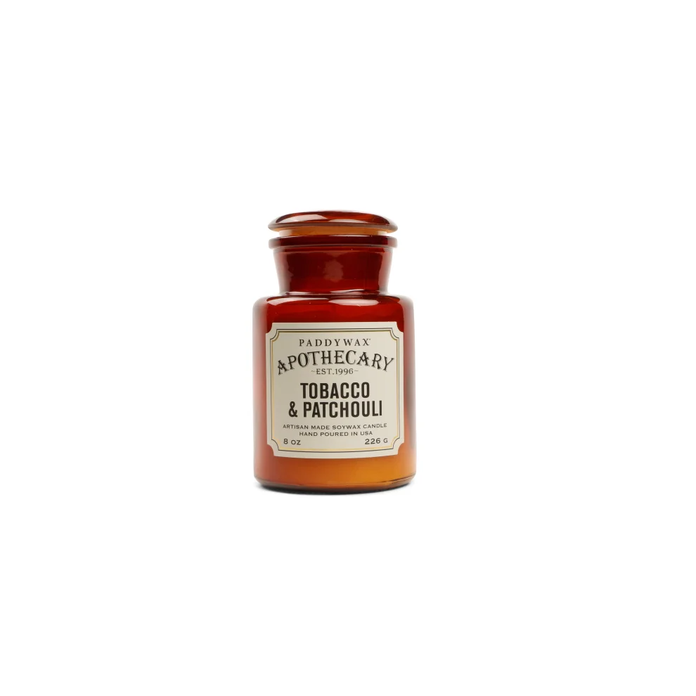 Paddywax - Apothecary Glass Jar Candle Tobacco&patchouli - Cam Mum 226 Gr.