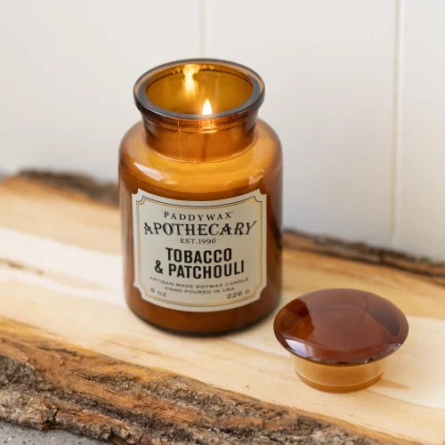 Paddywax - Apothecary Glass Jar Candle Tobacco&patchouli - Cam Mum 226 Gr.
