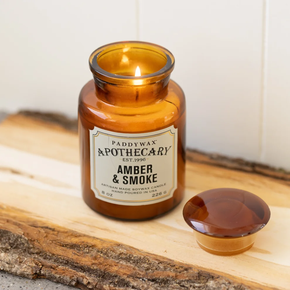 Paddywax - Apothecary Glass Jar Candle Amber&smoke - Cam Mum 226 Gr.