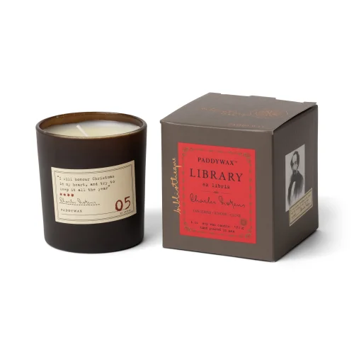 Paddywax - Library Candle Charles Dickens - Tangerine/juniper/clove - Karton İçinde Cam Mum 170 Gr.