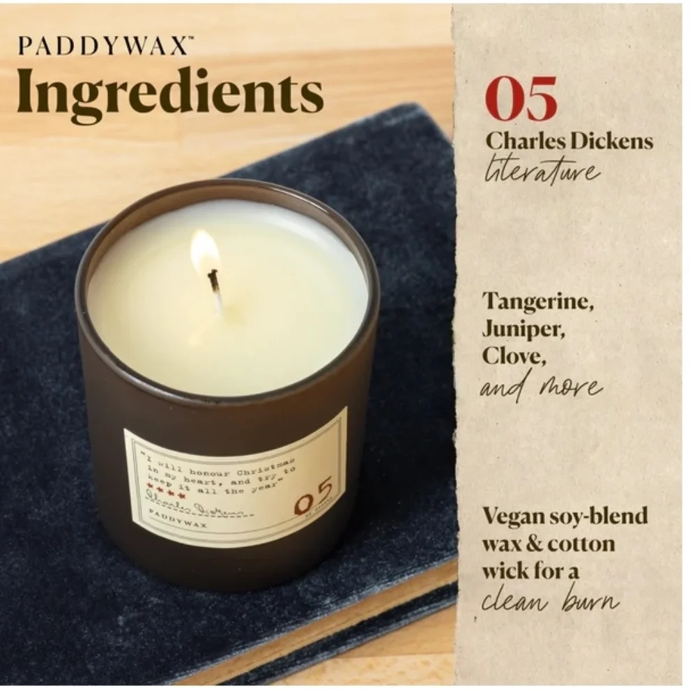 Paddywax - Library Candle William Shakespeare - Papyrus/palm/eucalyptus - Karton İçinde Cam Mum 170 Gr.