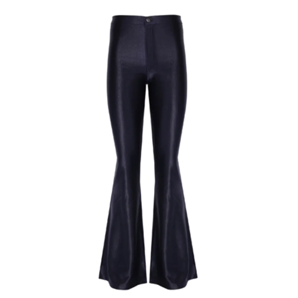 FLARED PANTS - Navy blue