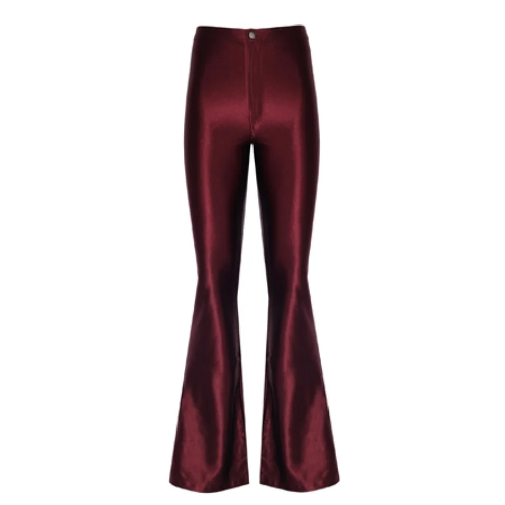 Anais & Margaux - Sophie Shiny Flared Pants Burgundy XS