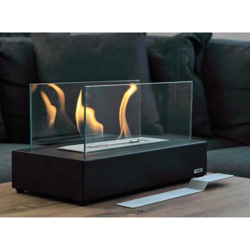 Tabart - Black-iron Mini V.1 Metal Desktop Bioethanol Fireplace + 1lt Bioethanol Fireplace Fuel