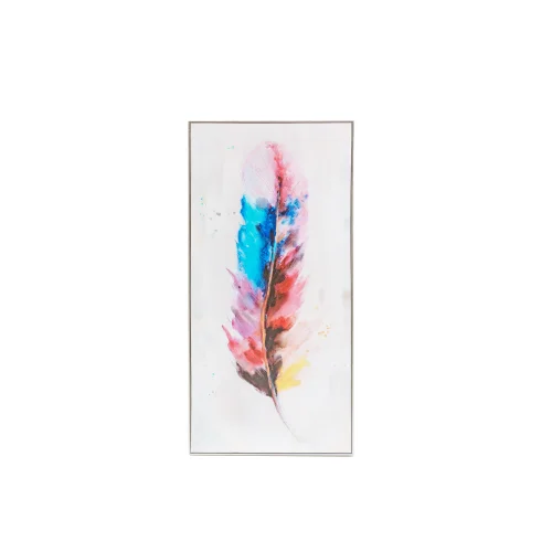 Warm Design - Canvas Feather Motif Wall Panel