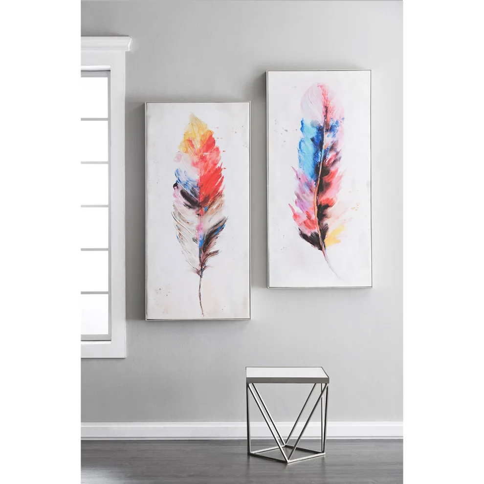 Warm Design	 - Canvas Feather Motif Wall Panel