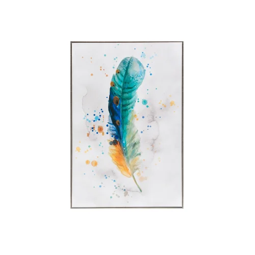 Warm Design	 - Canvas Feather Motif Wall Panel